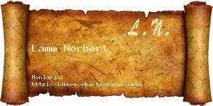 Lamm Norbert névjegykártya